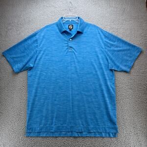 FootJoy Golf Shirt Mens XL Blue Polo Space Dye Lisle Performance Casual